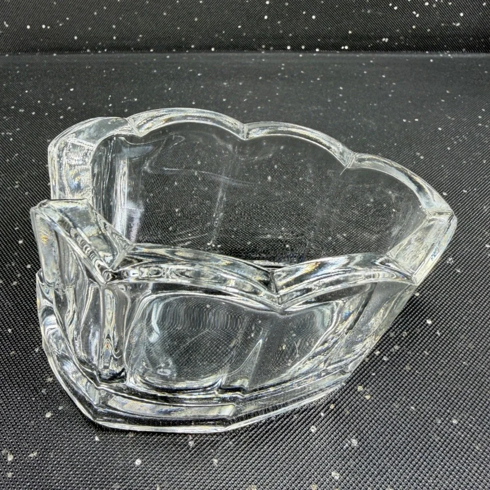 Clamborn Clear Pressed Glass Napkin Holders Spoon Holder Heavy Weighted Base